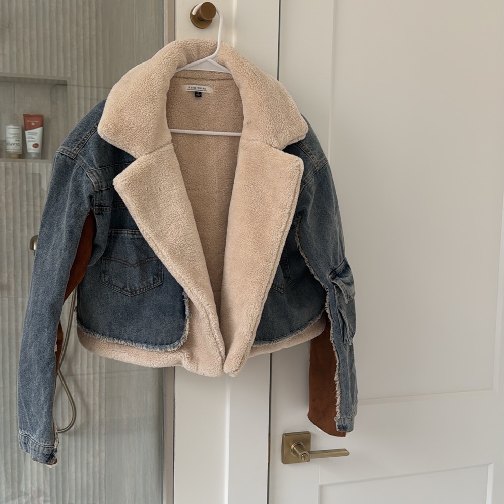 12th Tribe Blue and Cream Jean Jacket